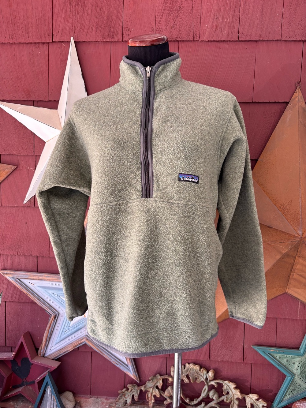 Vintage Patagonia Green Fleece 1/2 Zip Pullover Sweater Men's Size M